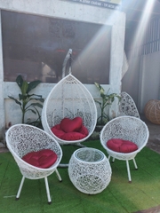 BỘ BÀN GHẾ + XÍCH ĐU NGOÀI TRỜI