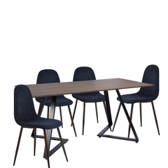 BỘ BÀN ĂN GỖ CHÂN SẮT 4 GHẾ NHẬP KHẨU - BBA8