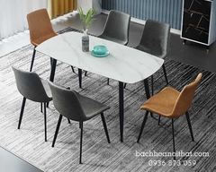 Bàn Ăn Mặt Đá Chân Sắt - BAMD56