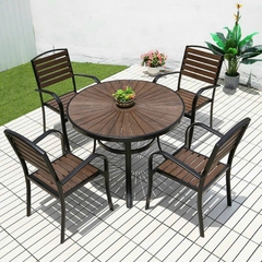 BỘ BÀN GHẾ NGOÀI TRỜI GỖ NHỰA