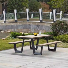 Bàn Ghế Gỗ Nhựa Ngoài Trời - BGN1