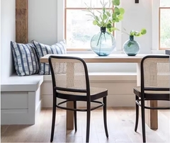 Ghế cafe gỗ tựa mây mặt ngồi cói - GDD18