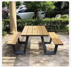 Bàn Ghế Gỗ Nhựa Ngoài Trời - BGN1