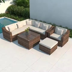 Bộ ghế sofa ngoài trời đan mây nhựa SFN1