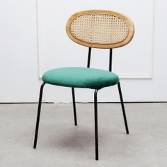 GHẾ CAFE MẶT NỆM LƯNG ĐAN MÂY