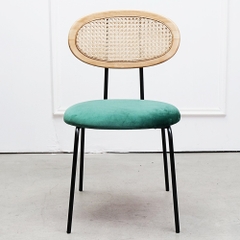 GHẾ CAFE MẶT NỆM LƯNG ĐAN MÂY