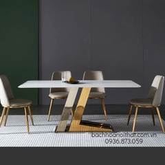 BÀN ĂN CHÂN INOX HIỆN ĐẠI MẶT ĐÁ