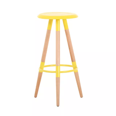 GHẾ BAR CAFE MẶT NHỰA CHÂN CHỤM GỖ - BAR8