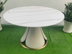 BÀN ĂN MẶT ĐÁ TRÒN CHÂN INOX