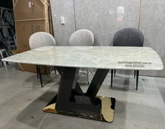 BÀN ĂN MẶT ĐÁ MARBLE XUYÊN SÁNG CAO CẤP