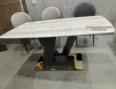 BÀN ĂN MẶT ĐÁ MARBLE XUYÊN SÁNG CAO CẤP