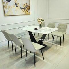 BÀN ĂN MẶT ĐÁ 6 GHẾ CAMILA NHẬP KHẨU - BBA35