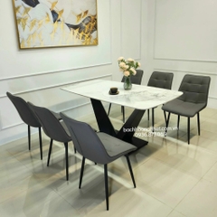 BÀN ĂN MẶT ĐÁ 6 GHẾ CAMILA NHẬP KHẨU - BBA35