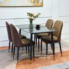 BỘ BÀN ĂN 4 GHẾ MONET KHÔNG TAY MẶT ĐÁ CERAMIC - BBA43
