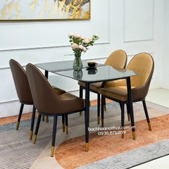 BỘ BÀN ĂN MẶT ĐÁ 4 GHẾ MONET GIÁ RẺ - BBA13