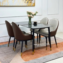 BỘ BÀN ĂN MẶT ĐÁ 4 GHẾ MONET GIÁ RẺ - BBA13