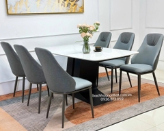 BÀN ĂN MẶT ĐÁ NHẬP KHẨU CHÂN SẮT - BAMD148