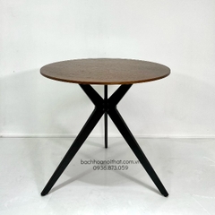 BÀN CAFE MẶT GỖ PHỦ VENEER CHÂN SẮT - BCF65