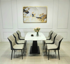 Bộ Bàn Ăn Chân X 6 Ghế Kelly-BBA49