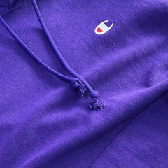 CHAMPION REVERSE WEAVE HOODIE LEFT CHEST C LOGO PURPLE