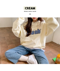 MUAHMUAH COMBI POINT SIGNATURE HOODIE CREAM