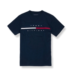 TOMMY HILFIGER ESSENTIAL FLAG LOGO T-SHIRT NAVY - 7849807 475