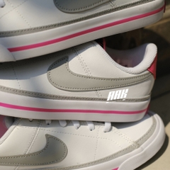 NIKE COURT LEGACY WHITE PINK PRIME LIGHT SMOKE GREY ( DA5380 111)