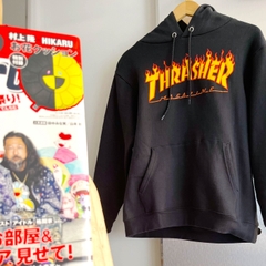 THRASHER FLAME HOODIE BLACK