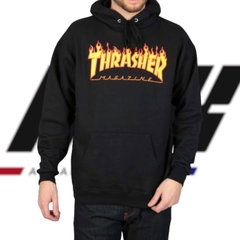 THRASHER FLAME HOODIE BLACK