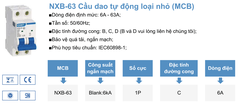 NXB-63/63H - Cầu Dao Tự Động Nhỏ (MCB Series)