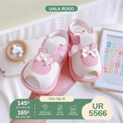 Dép tập đi đính nơ hồng Uala rogo