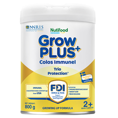 Sữa bột Nutifood Grow Plus Colos Immunel vàng nhạt 800g