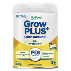Sữa bột Nutifood Grow Plus Colos Immunel vàng nhạt 800g