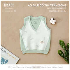 Áo Gile cổ tim chần bông HRNEE