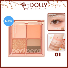Phấn Mắt 4 Ô Peripera Ink Pocket Shadow Palette #01 Fancy Spring Sunshine ( Cam Đào ) - 6.4g