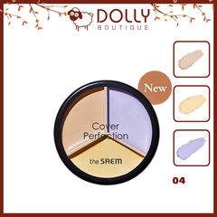 Bảng Triệt Sắc 3 ô The Saem Cover Perfection Triple Pot Concealer - 04 Tone Up Beige 4.5g