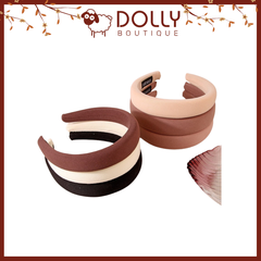 Cài, Băng Đô Tóc Bản Lớn 3cm Chất Liệu Vải Thô Phong Cách Vintage