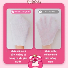 Khăn Giấy Khô Đa Năng Gấu Dâu Cotton Rose Bear Lotso - 50 tờ