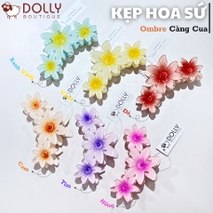 Kẹp Càng Cua Hoa Sứ 3 Bông - Màu Tím - 11cm