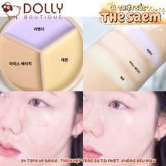 Bảng Triệt Sắc 3 ô The Saem Cover Perfection Triple Pot Concealer - 04 Tone Up Beige 4.5g
