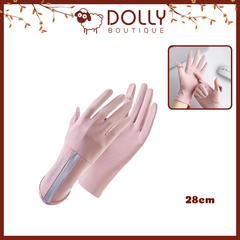Bao Tay Chống Nắng UVA/UVB Nam Nữ Dài SPORT Xỏ Hở Ngón 28cm - Màu Hồng