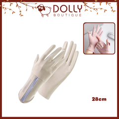 Bao Tay Chống Nắng UVA/UVB Nam Nữ Dài SPORT Xỏ Hở Ngón 28cm - Màu Be