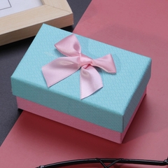 Hộp Quà Nhỏ Nắp Xanh Nơ Hồng Size Nhỏ10*6.5*4.5 cm