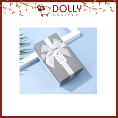 Hộp Quà Nhỏ Nơ Xám Nắp Xám 14*8*5 cm
