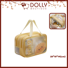 Túi Đựng Mỹ Phẩm Du Lịch 2 Ngăn Da PU và nhựa PVC