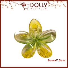 Kẹp Hoa Sứ Mùa Hè Trong Suốt Ombre - Vàng Xanh Lá- Có Sẵn Tại Quy Nhơn