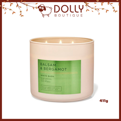 Nến Thơm 3 Bấc Bath & Body Works Balsam & Bergamot 3-Wick Candle 411g