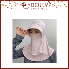 Mũ + Khẩu Trang Chống Nắng Thoáng Khí Vải Lụa Lạnh Từ Đầu Đến Cổ