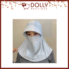 Mũ + Khẩu Trang Chống Nắng Thoáng Khí Vải Lụa Lạnh Từ Đầu Đến Cổ