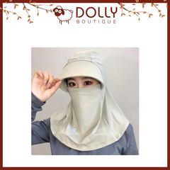 Mũ + Khẩu Trang Chống Nắng Thoáng Khí Vải Lụa Lạnh Từ Đầu Đến Cổ